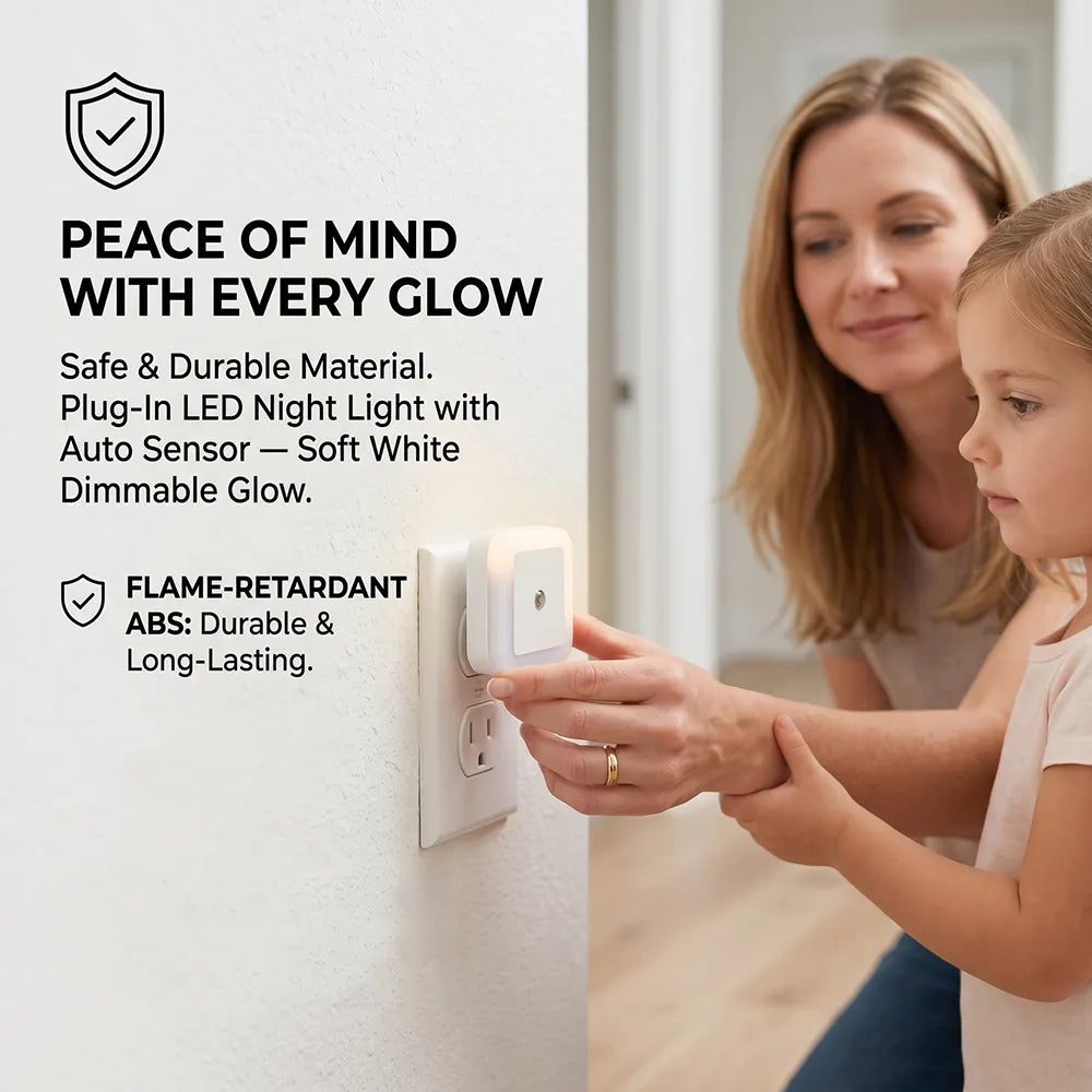 🌙 Plug-in LED night light with automatic sensor function – soft light