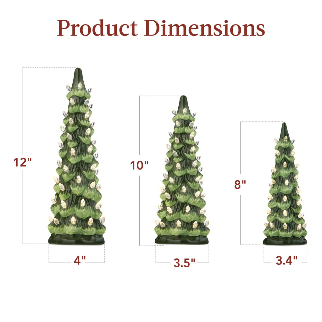 Hand-Painted resin Pre-Lit Christmas Tree with LED Lights🎄