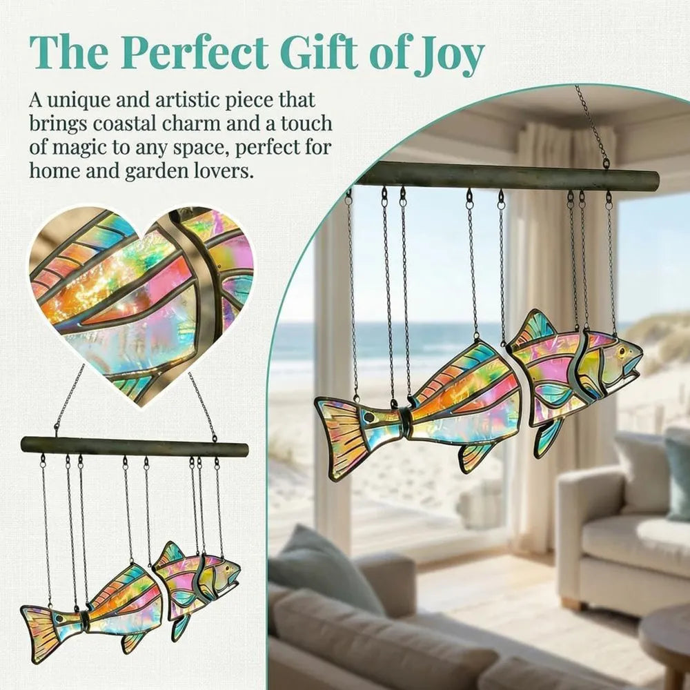 🐟 Handcrafted Coastal Fish Sun Catcher Hanging Decor