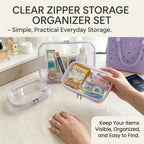 🧳 Clear Zipper Storage Organizer Set – Simple, Practical Everyday Storage