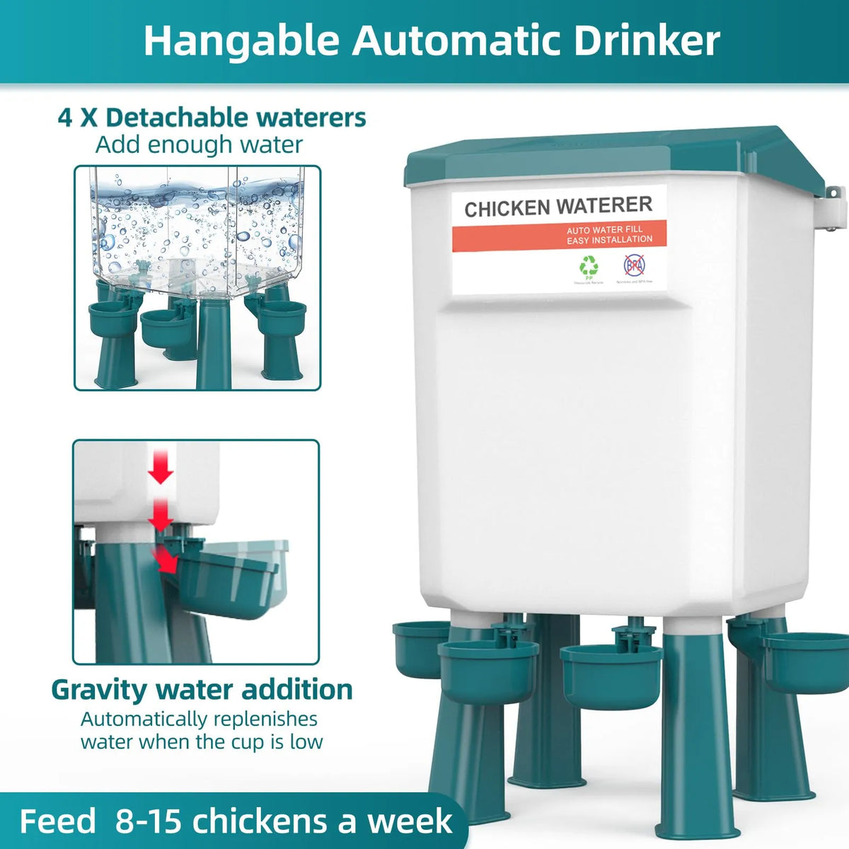 🐔 Hanging Automatic Chicken Feeding & Watering System 🔥