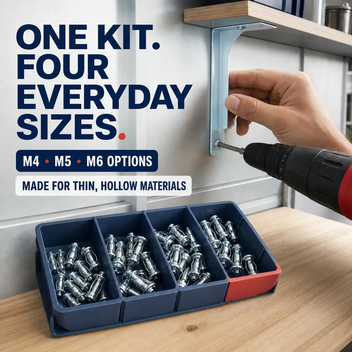 25-Piece Jack Nut Kit for Hollow Walls & Thin Metal