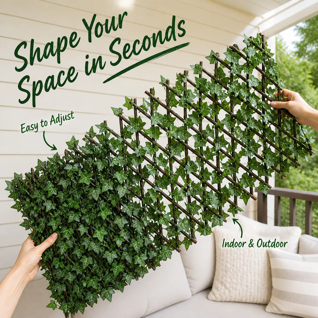 Instant Privacy Expandable Faux Ivy Fence