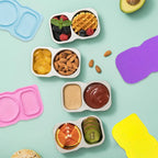 🥗 Double-Compartment Stainless Steel Snack Containers (Pack of 4)