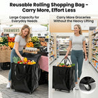 🛒 Reusable Rolling Shopping Bag – Carry More, Effort Less