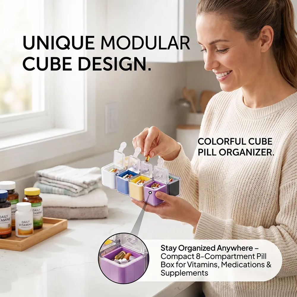 💊 Colorful Cube Pill Organizer