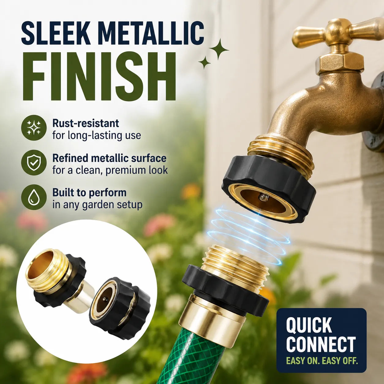 💧 Aluminum Alloy Garden Hose Connector (Quick-Connect 3/4")
