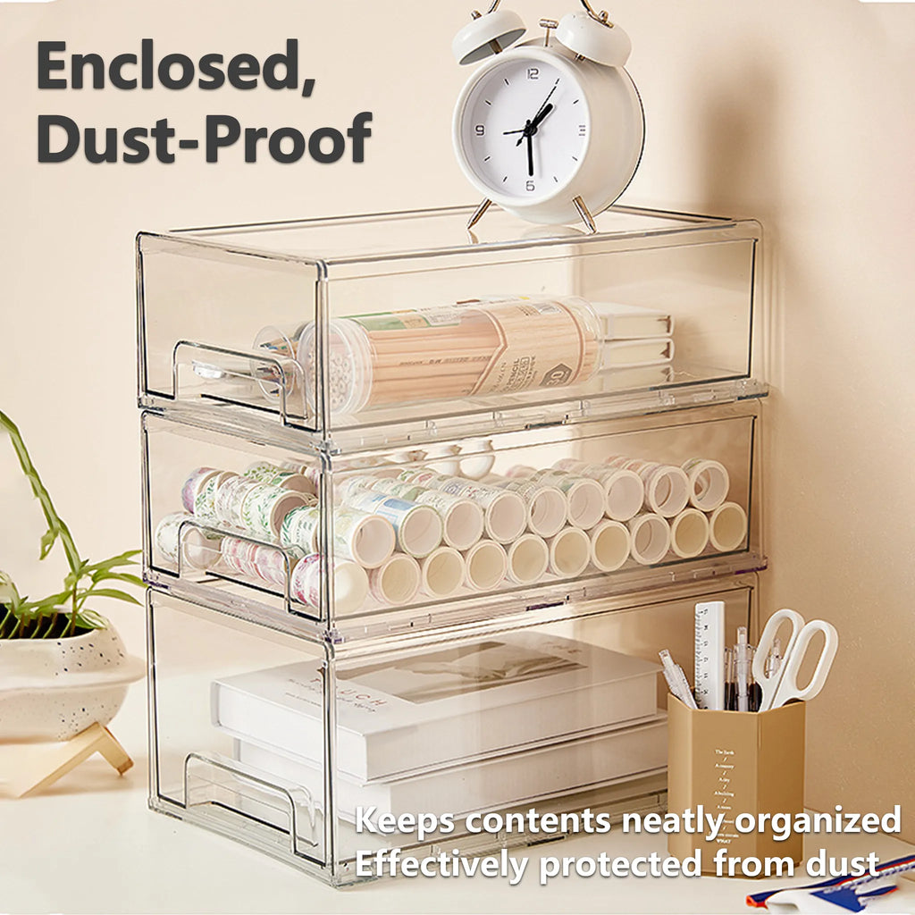 🧺 Medium / Large / Extra-Large Transparent Stackable Storage Drawers