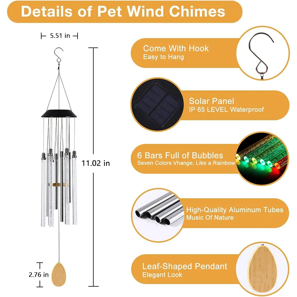 🌈 Solar Color-Changing Wind Chime Light