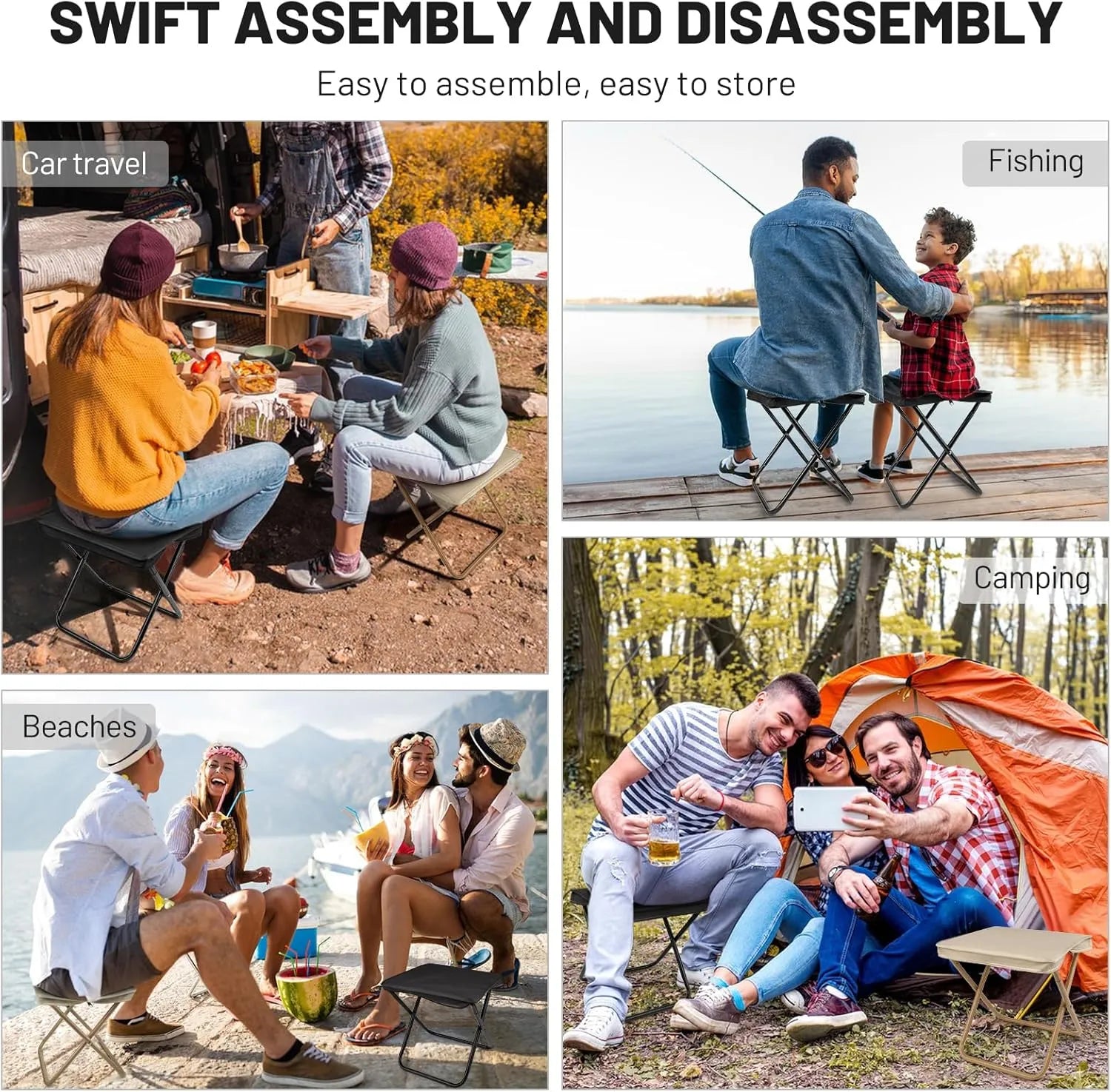 Adventure Anywhere with the Ultra-Light Folding Camping Stool🔥🔥🔥