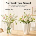 🌸Hand-Fired Ceramic Vase – Sculptural Maze-Top Flower Holder with Organic Texture