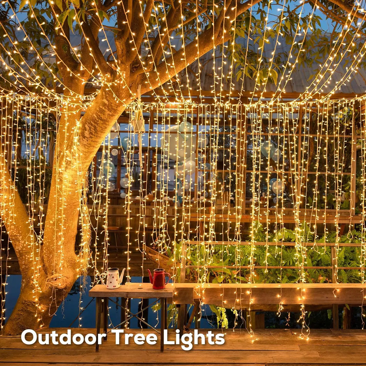 🎄 600 LED Christmas Fairy String Lights & ICY Glass Drop Ornaments
