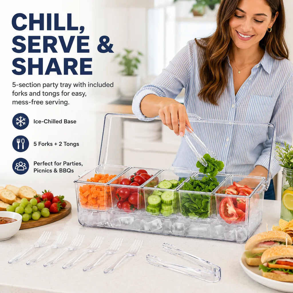 🧊 5-Compartment Chilled Tray