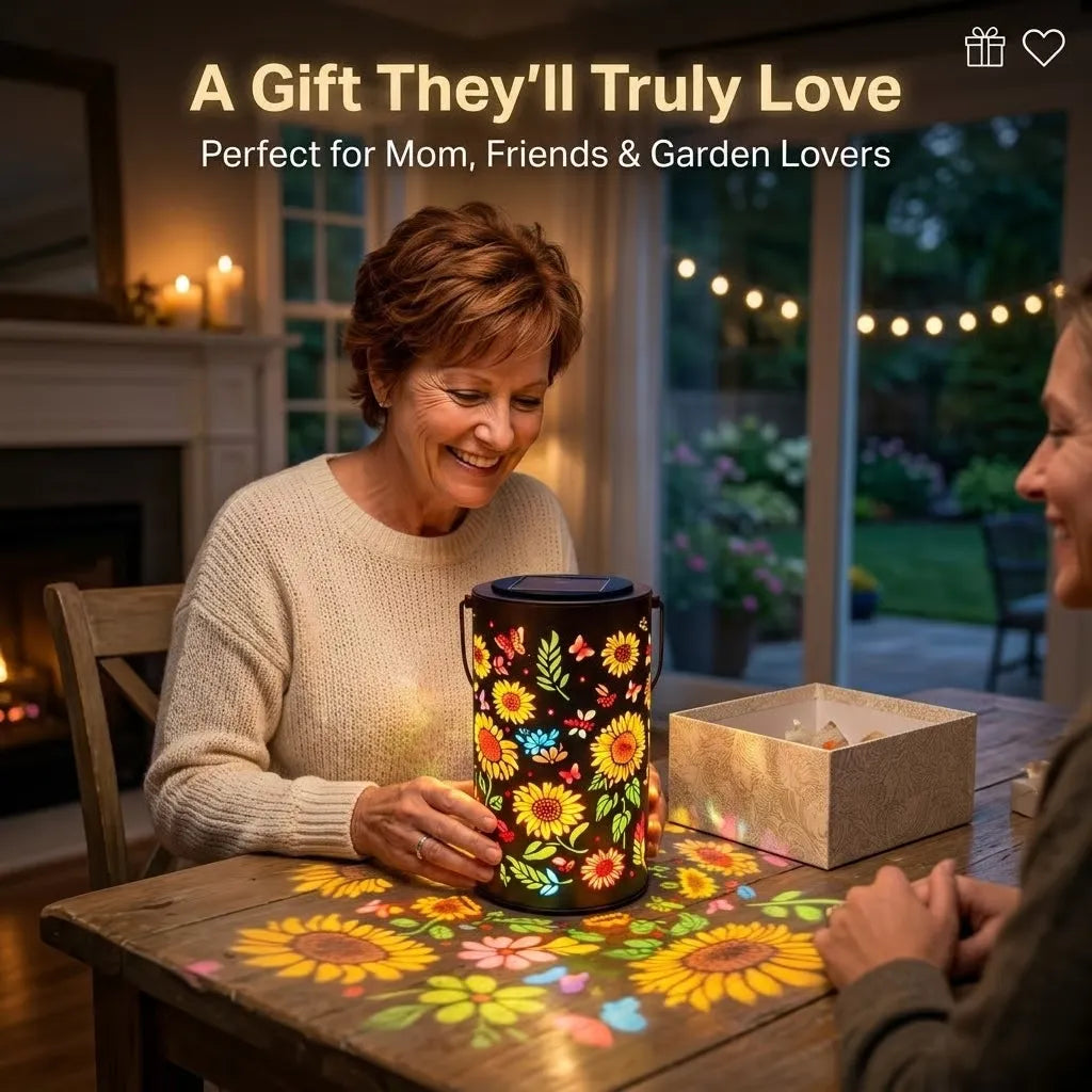 Solar Lanterns with Projection – Sunflower & Butterfly Ground Art Lights🌼✨