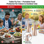 🍽️ Table Fly Fan – Portable Food Protector for Indoor & Outdoor Use