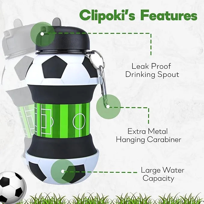 ⚽ Collapsible Soccer Sports Water Bottle