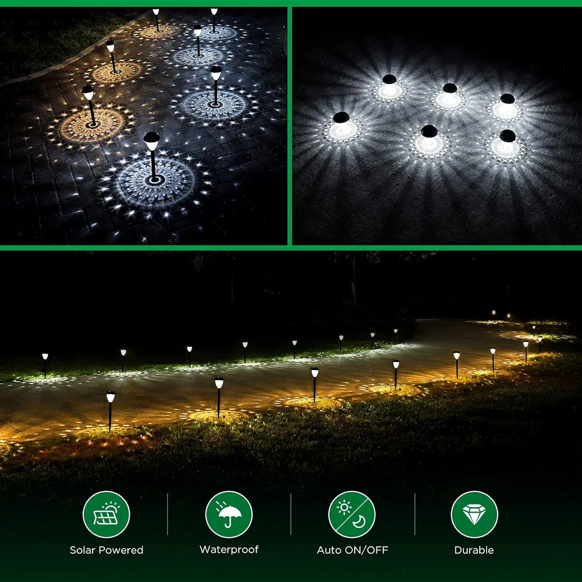 ✨ Solar Pathway Lights – Outdoor Waterproof Garden Lights