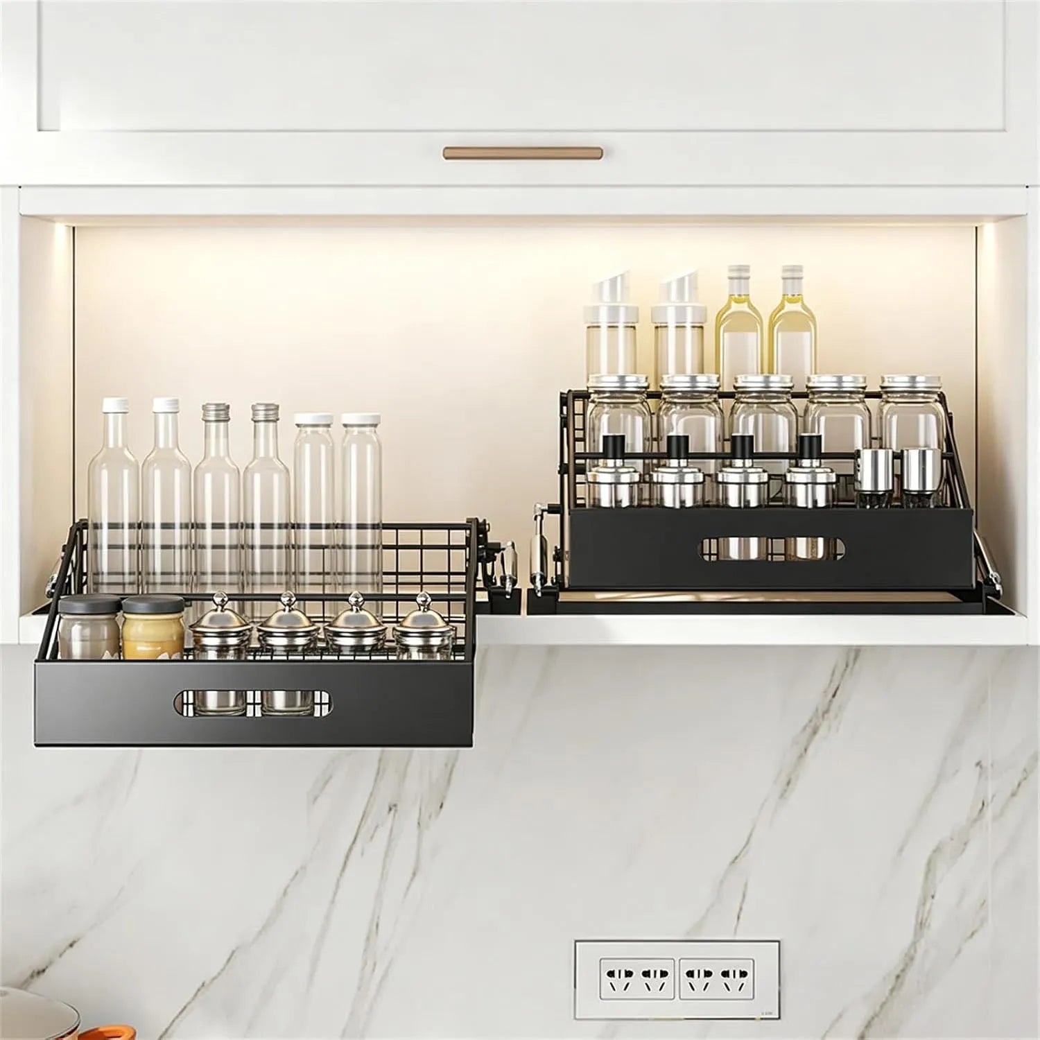 3-Tier Pull-Down Cabinet Spice Rack