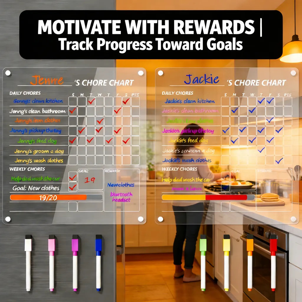 🧲 Acrylic Magnetic Dry Erase Board for Refrigerator (15.7 x 11.8 in)
