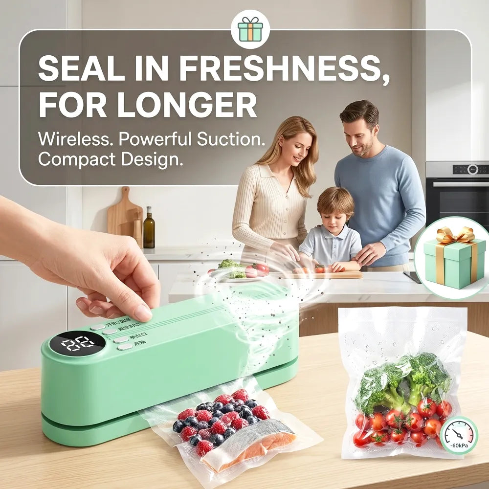 🥑✨Mini Vacuum Bag Sealer – Cordless Handheld Food Sealing Machine