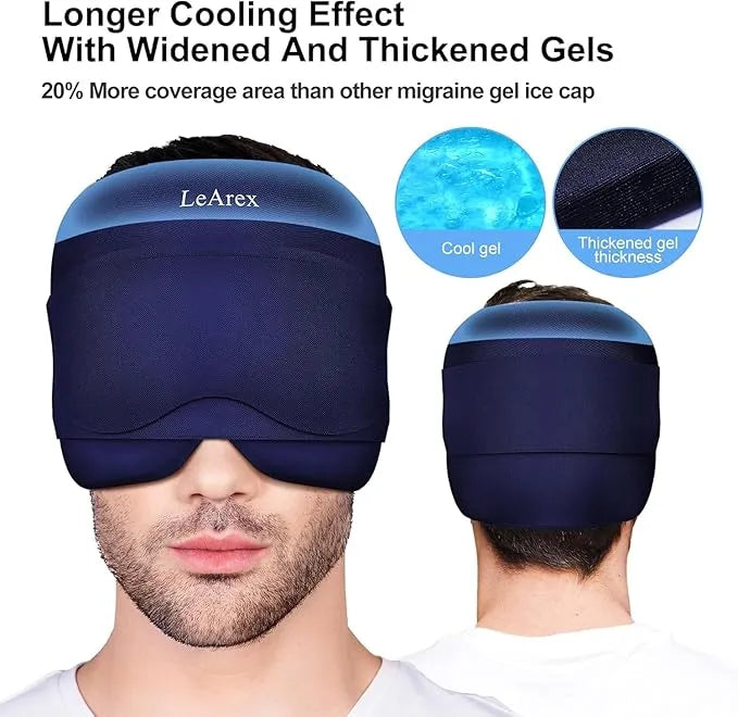 Multifunctional Gel Head & Eye Therapy Mask – Hot & Cold Relief for Migraines, Puffy Eyes, Sinus Pressure & Stress