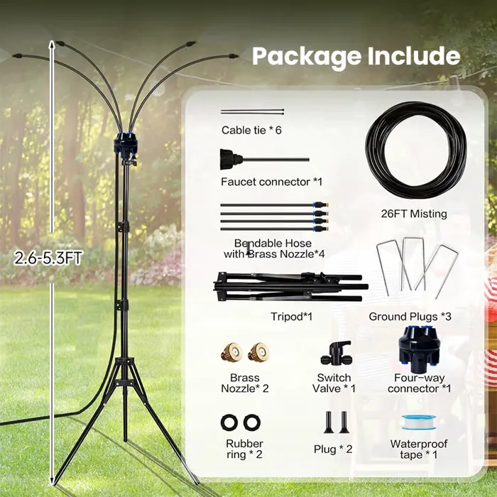 🌡 Portable Misting System – Cools by 20°F, No Electricity Needed 💧