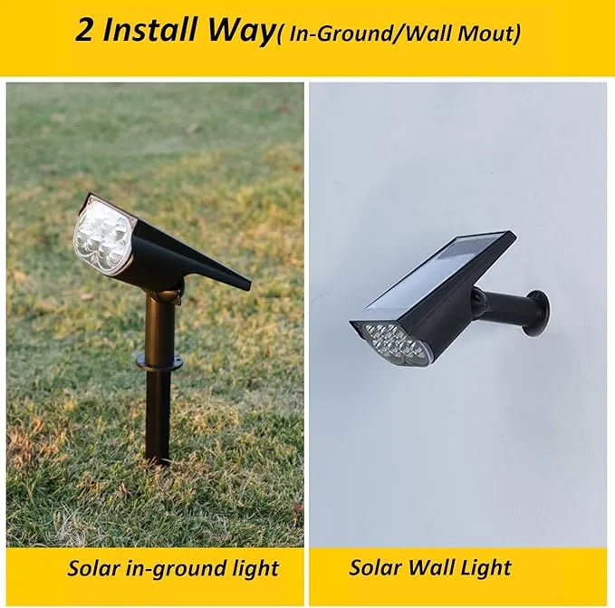 Adjustable Outdoor Solar Spotlights - Waterproof RGB Lights for Garden & Pathway