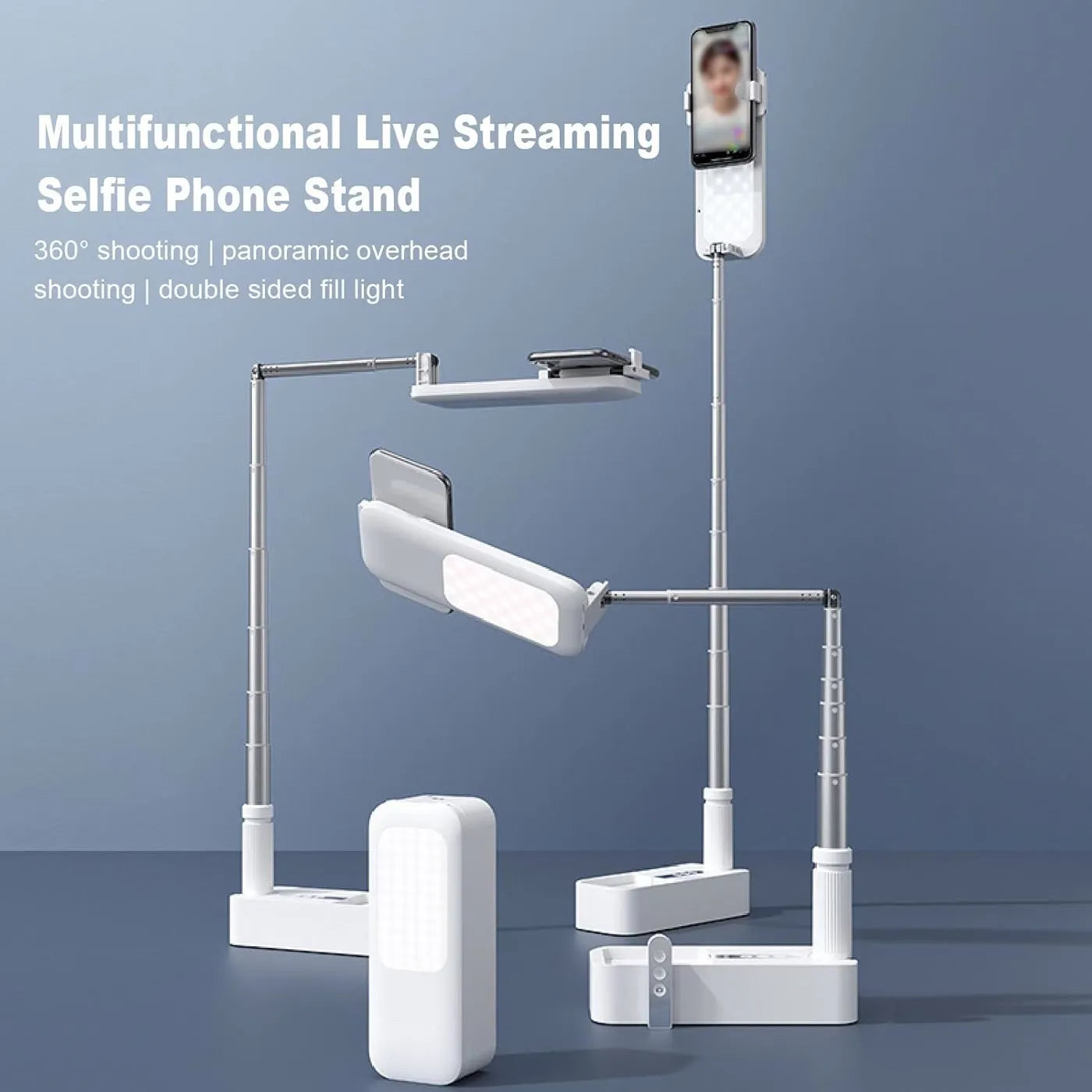 FlexView Foldable Phone Stand with Fill Light