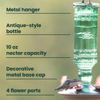 🕊️ Vintage Glass Hummingbird Feeder