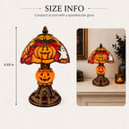 Cozy Halloween Glow Stained-Glass-Style Table Lamp