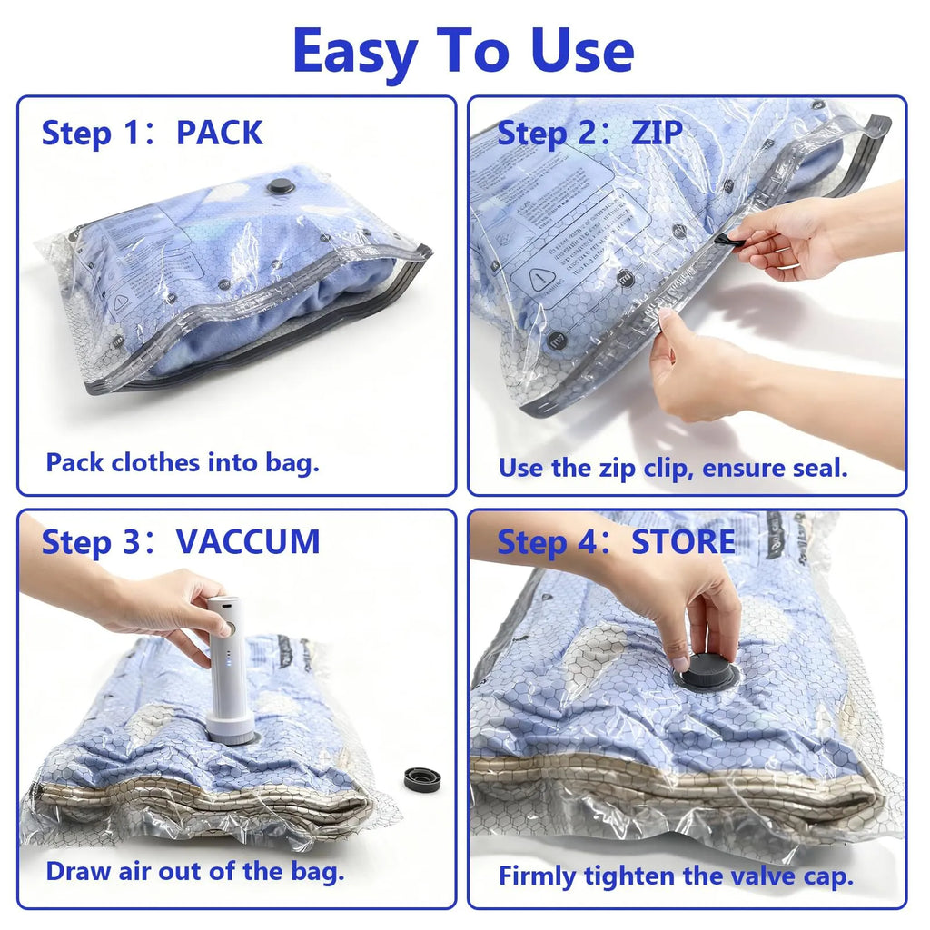 🧳 Vacuum Bags for Clothes – Travel & Storage Set