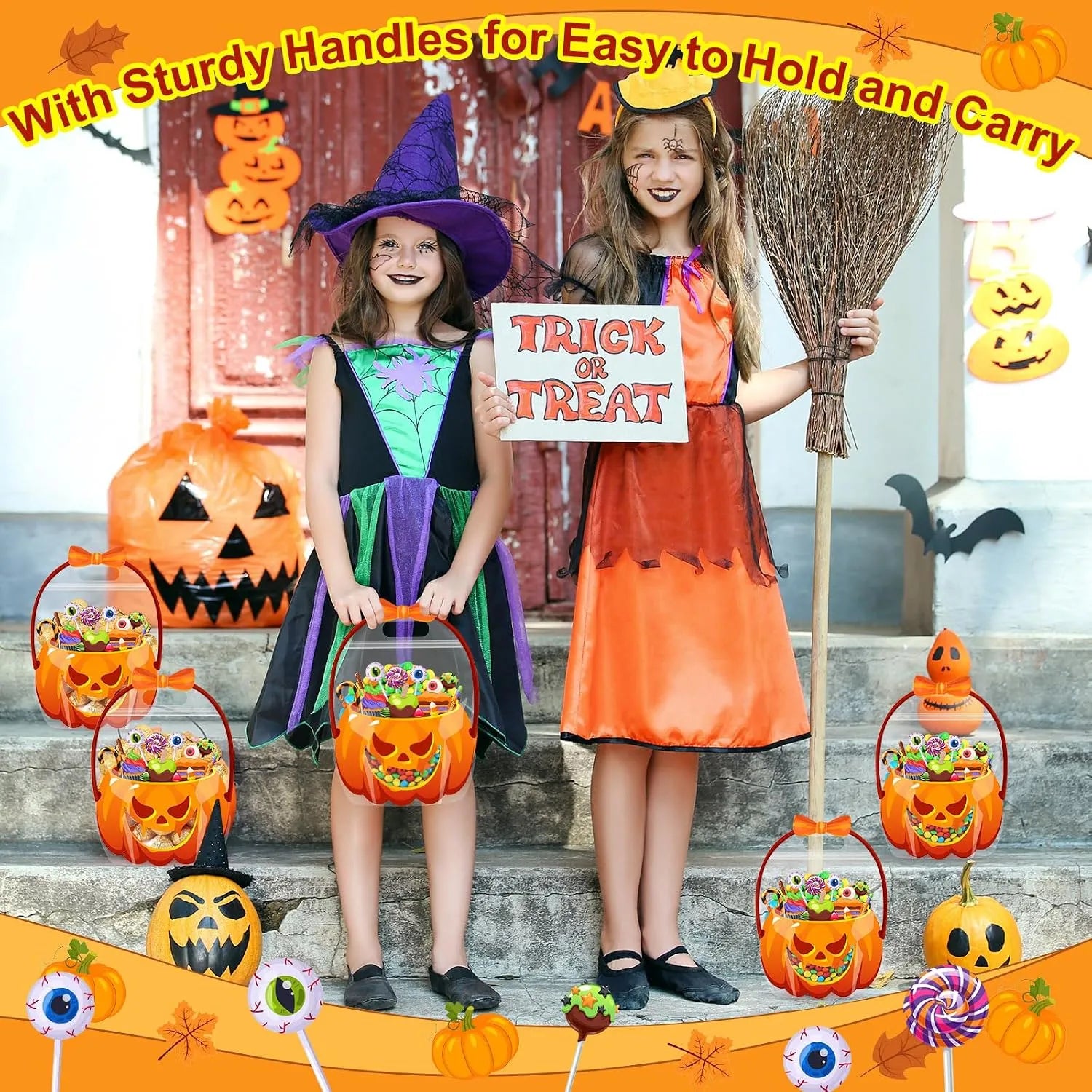 Stand-Up Pumpkin Trick-or-Treat Bag Set