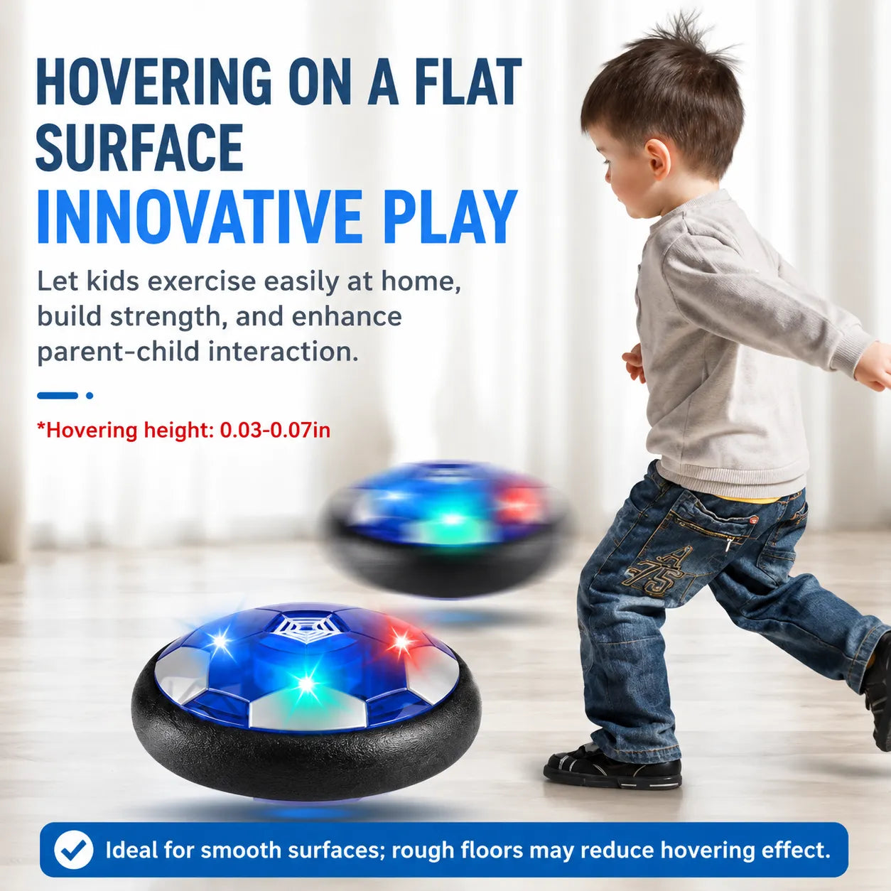 🟦 Blue Hover Soccer Ball