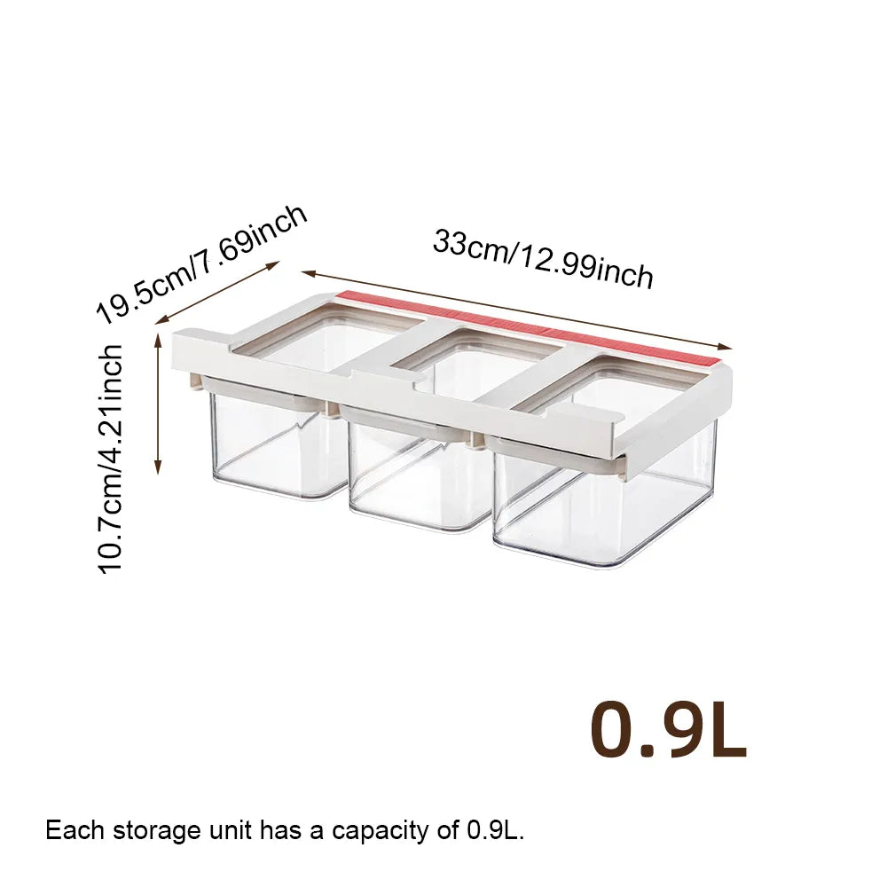 🧂 Under Cabinet Spice Rack with 3 Airtight Hanging Jars