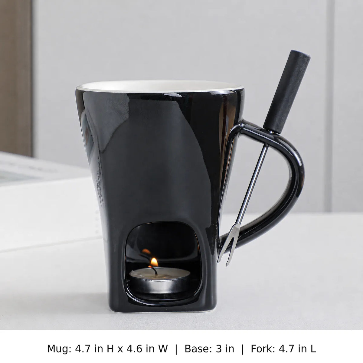 Personal Chocolate Fondue Mug Set with Tealight Warmer