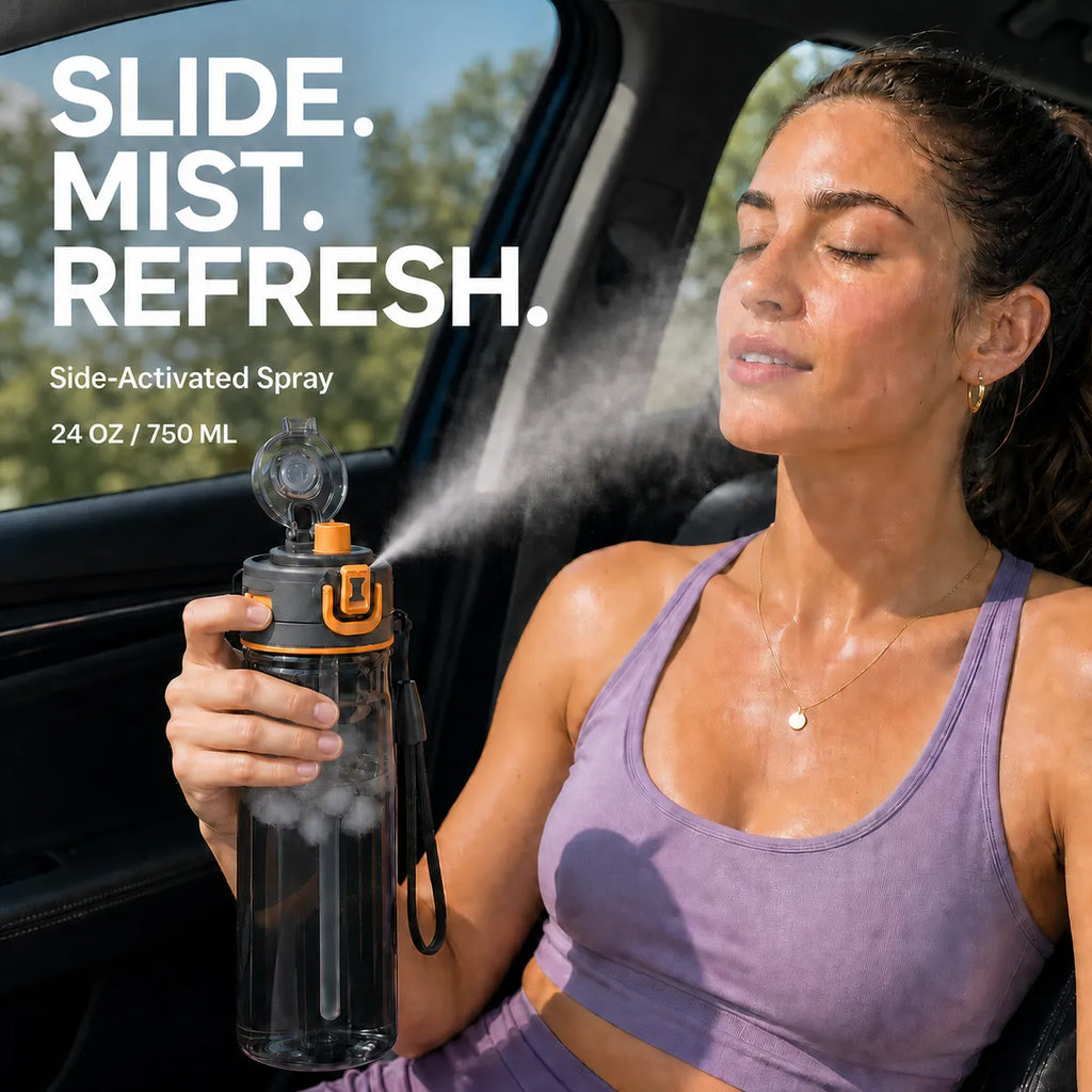2-in-1 Misting Sports Water Bottle – 24 oz