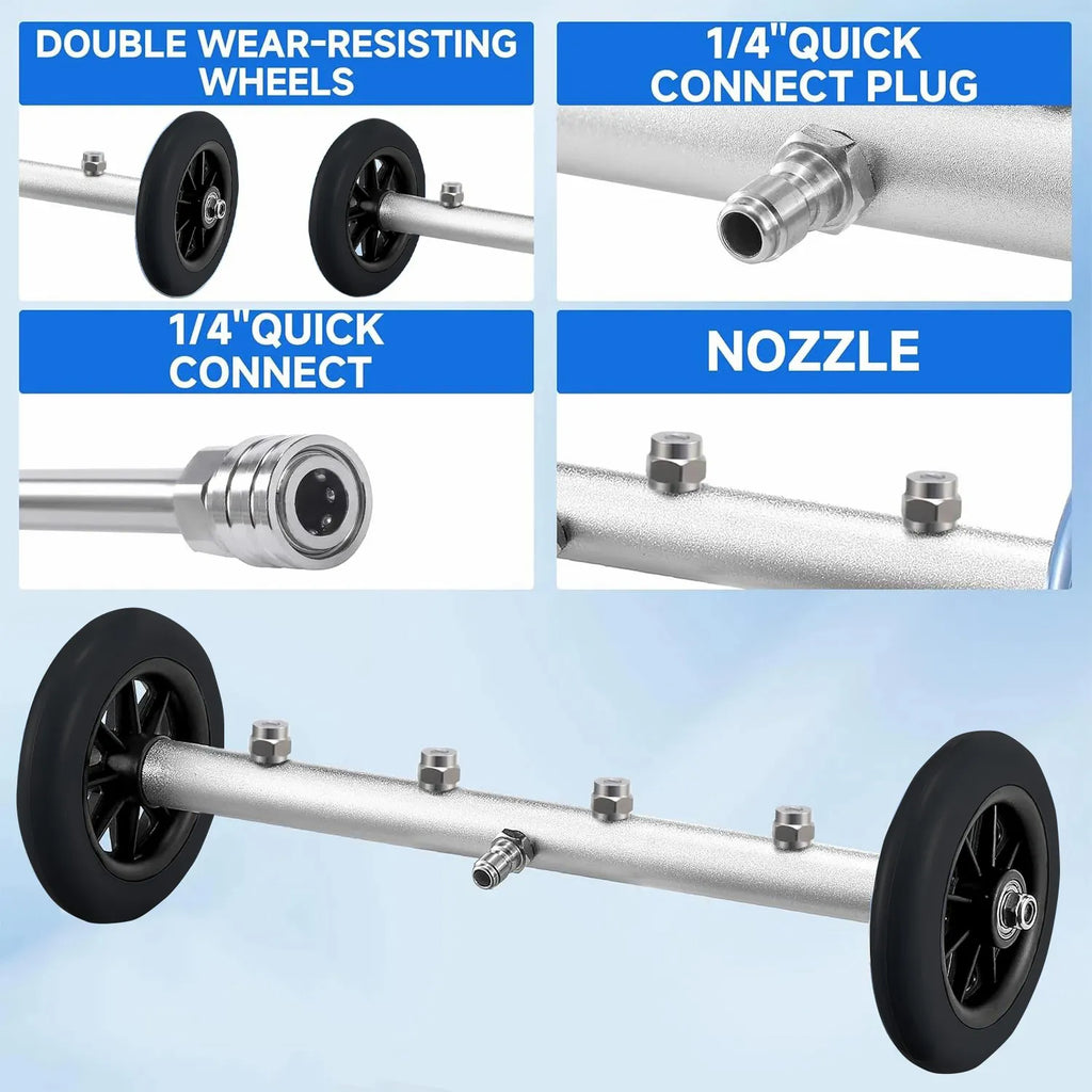 🚗Dual-Function Pressure Washer Undercarriage Cleaner & Surface Cleaning Attachment 🌊