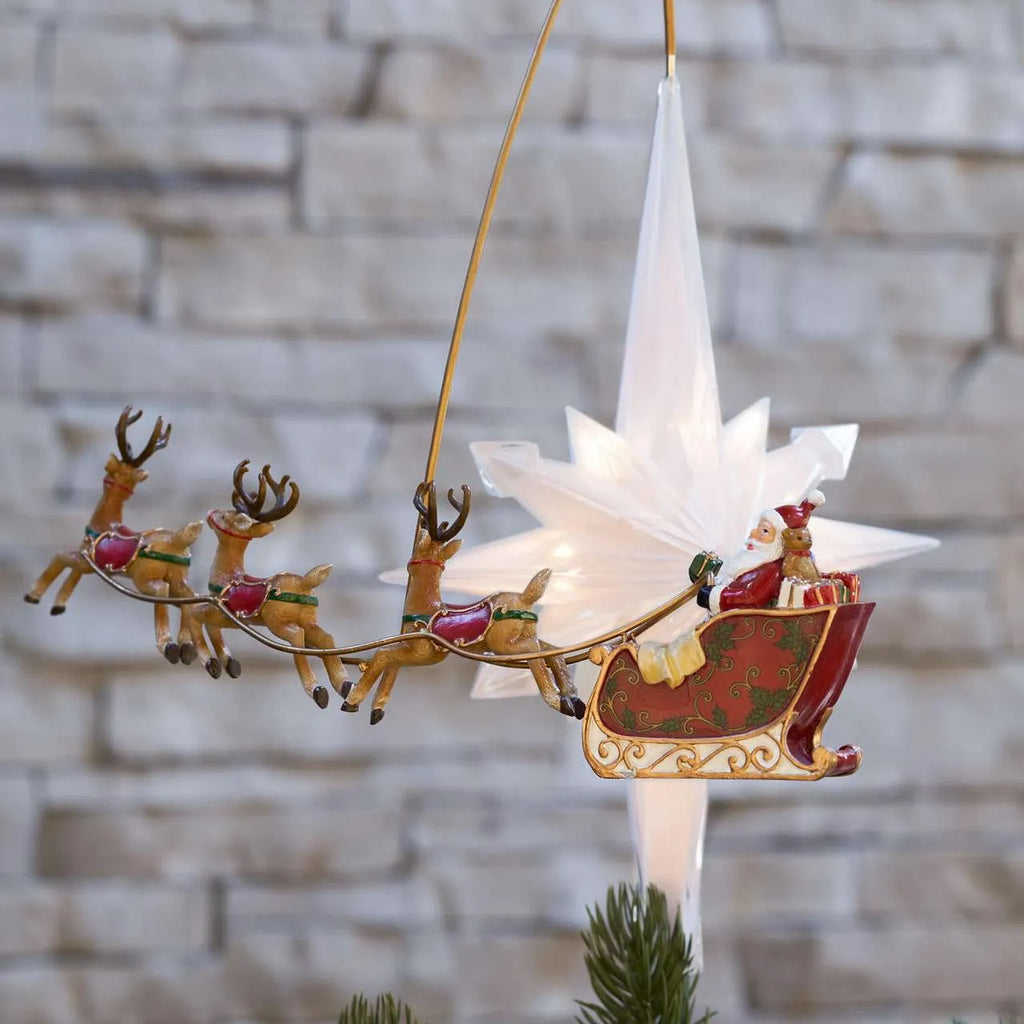 Santa’s Sleigh Animated Christmas Tree Topper