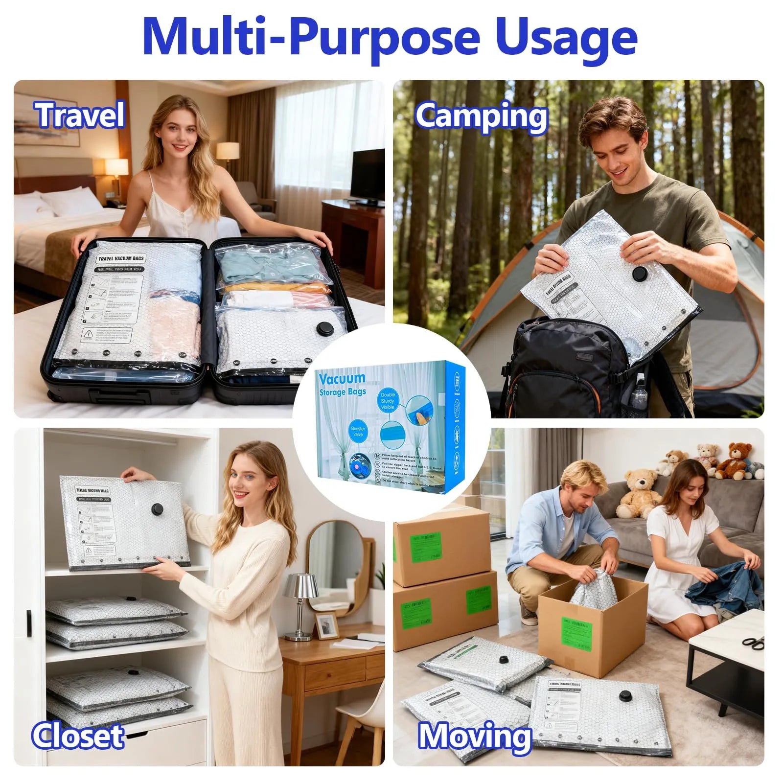 🧳 Vacuum Bags for Clothes – Travel & Storage Set