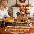 🌿 Wooden three-tiered tray stand