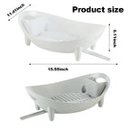 🍽️ Oval Dish Drying Rack with Utensil Holder