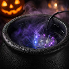 Halloween Witch Cauldron Fog Maker with Color-Changing LED Mist