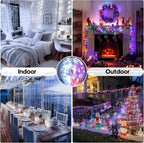 🎄 600 LED Christmas Fairy String Lights & ICY Glass Drop Ornaments