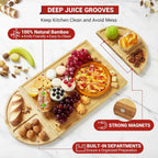 🍷 Large Bamboo Charcuterie Board Set - 3-Piece Round Wooden Cheese Tray for Cheese, Crackers, and Snacks