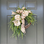 🌸 Handcrafted Hydrangea Rattan Wreath 🔥
