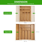 Expandable Bamboo Drawer Organizer – Versatile Compartment Storage🌿🗂️