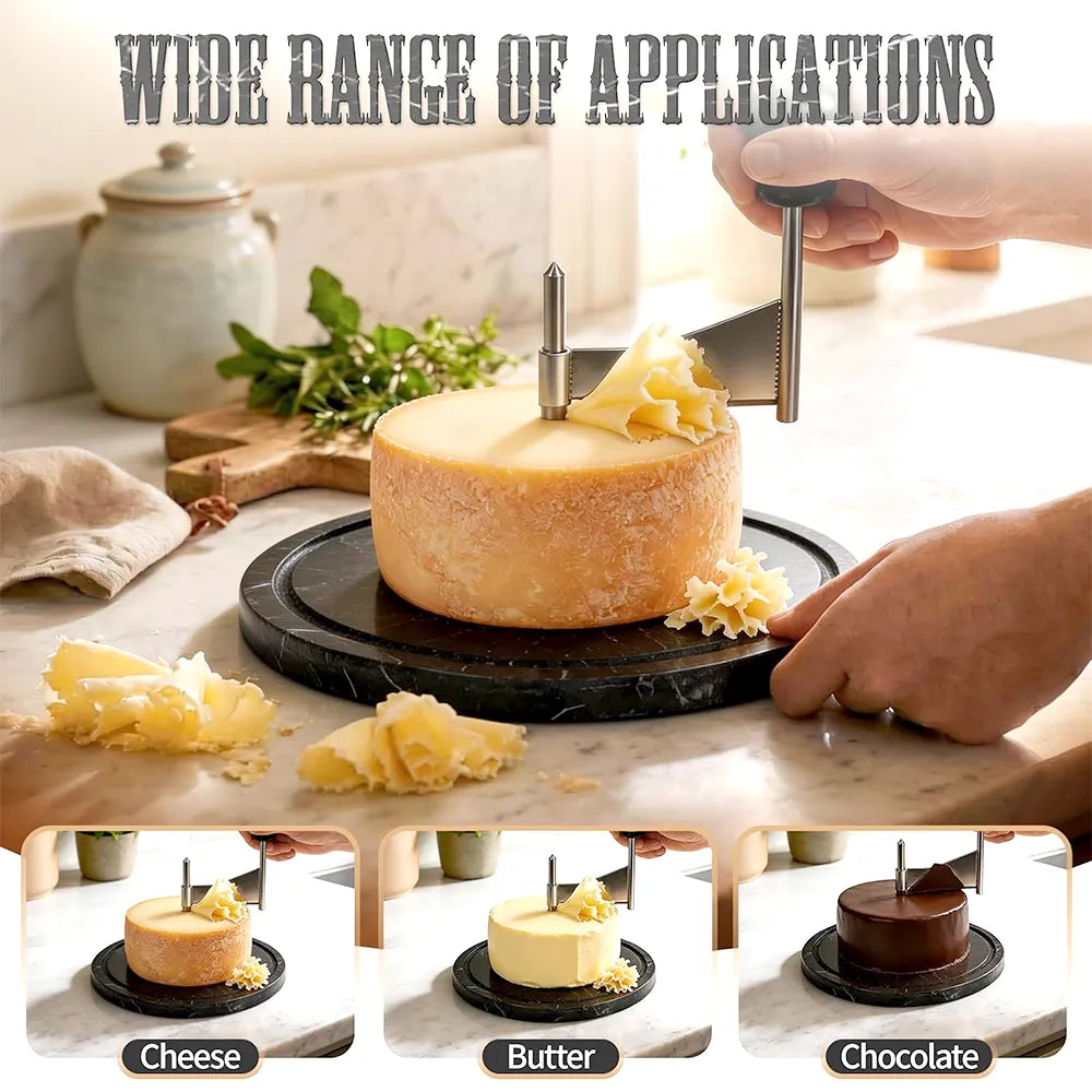 🧀 Semi-Hard Cheese Curling Wheel with Marble Base
