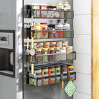 Magnetic Refrigerator Storage Rack Set – 2 Large Black Baskets