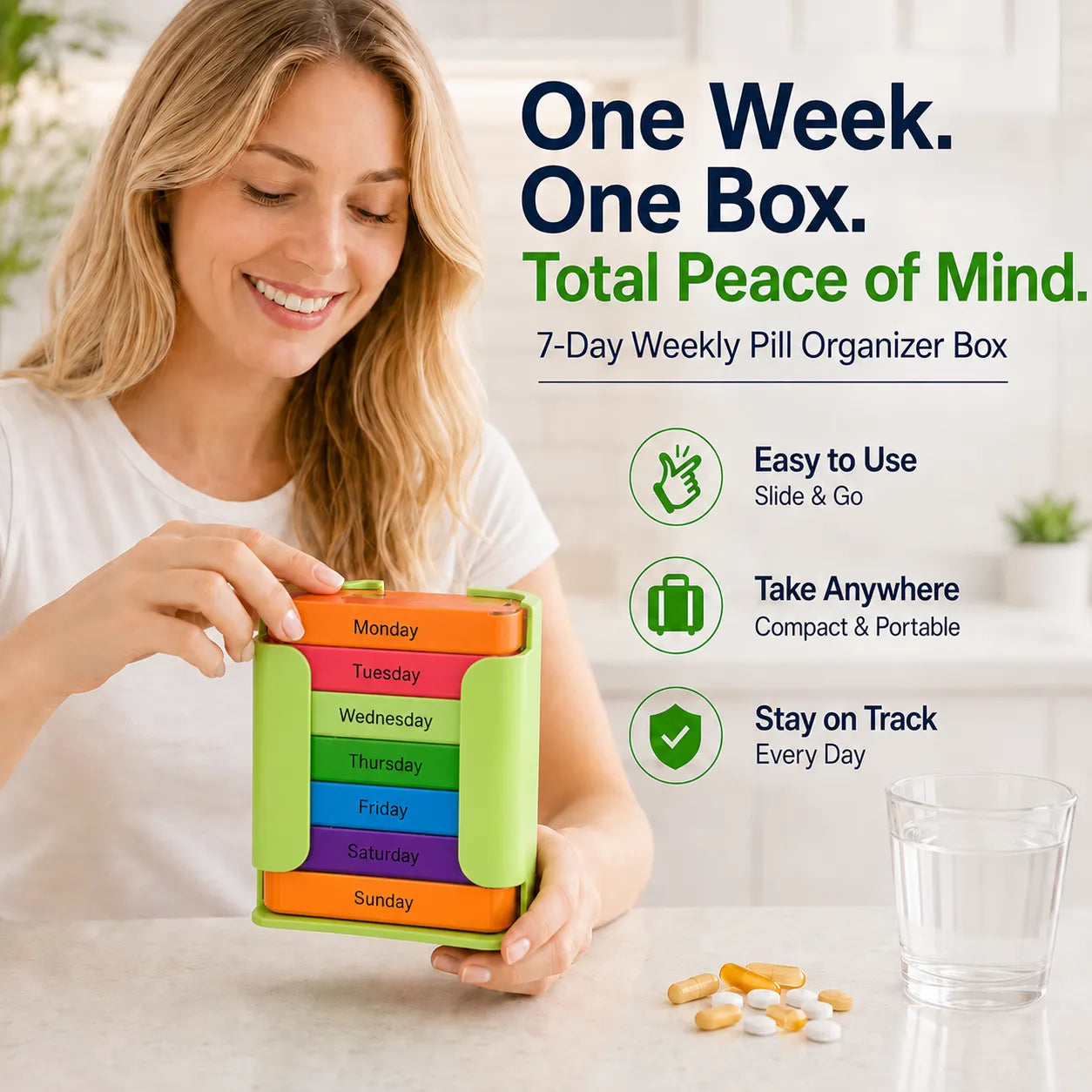 💊7-Day Weekly Pill Organizer Box – Large Capacity Medication & Vitamin Storage Case