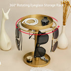 🕶️✨360° Rotating Sunglasses Organizer Stand — Eyewear Rack with Tray